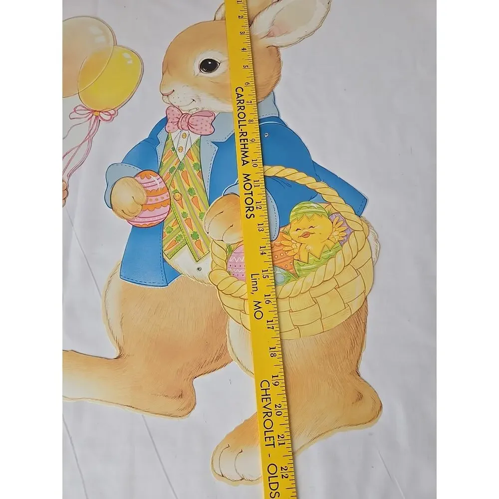 2 Vintage‎ Jointed Die-Cut Easter Bunny Decor 20